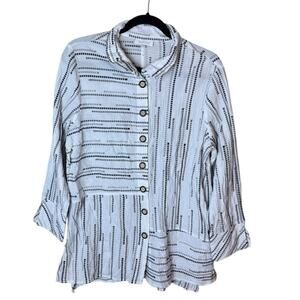 Habitat Clothes to Live In Women’s Sz Small Button Down Blouse Top Collar